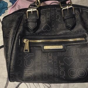 Juicy Couture Black Satchel with Gold Details